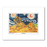 Bloodhound  Starry Night Matted Print