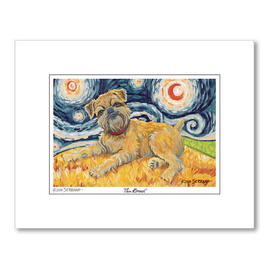 Brussels Griffon Starry Night Matted Print