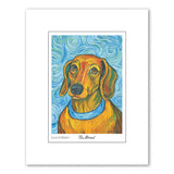 Dachshund Van Growl Portrait Matted Print