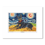 Doberman Starry Night Matted Print