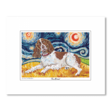 English Springer Spaniel Starry Night Matted Print