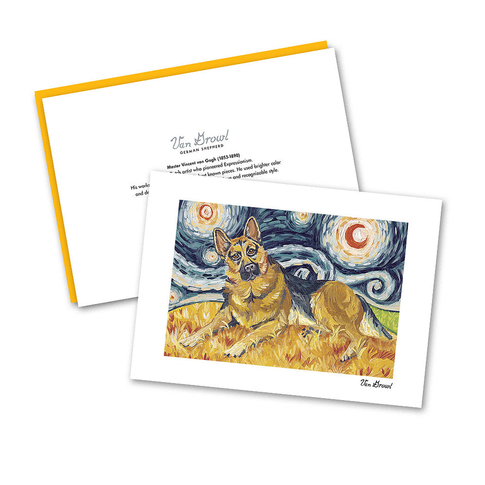 German Shepherd Starry Night Notecard Set