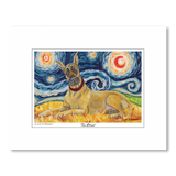 Great Dane Starry Night Matted Print