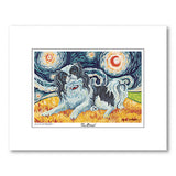 Japanese Chin Starry Night Matted Print