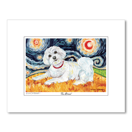 Maltese Starry Night Matted Print