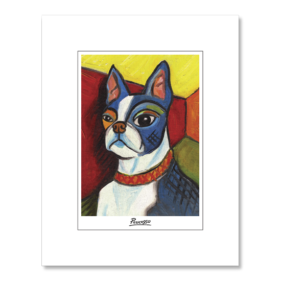 Boston Terrier Pawcasso Matted Print