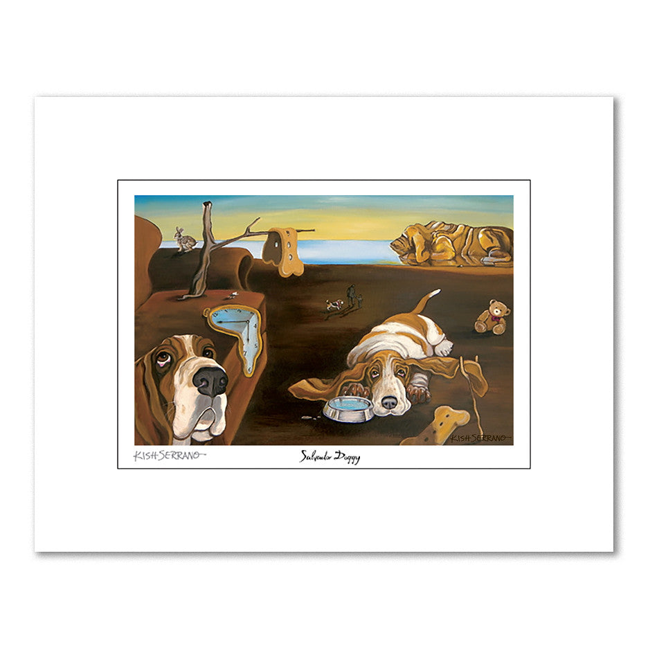 Basset Hound Salvador Doggy Matted Print