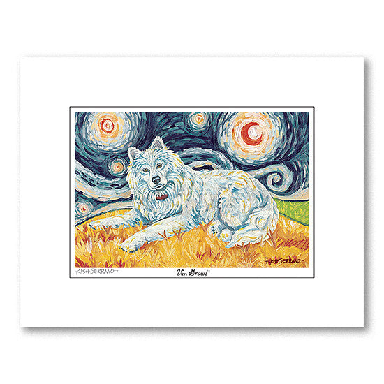 Samoyed Starry Night Matted Print – Paw Palettes