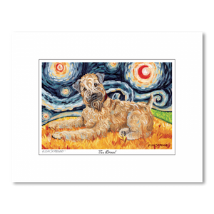 Wheaten Terrier Starry Night Matted Print