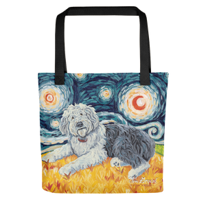 Old English Sheepdog STARRY NIGHT Tote