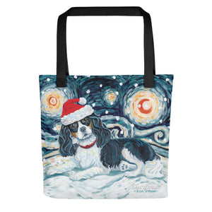 Cavalier King Charles (Tricolor) Snowy Night Tote bag