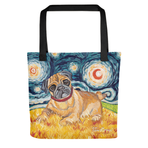 Pug (fawn) STARRY NIGHT Tote