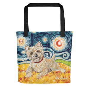 Cairn Terrier (light) STARRY NIGHT Tote