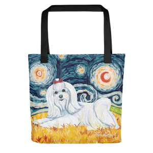 Maltese (longhaired) STARRY NIGHT Tote