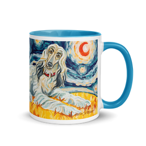 Afghan Hound Mug (blue & white)