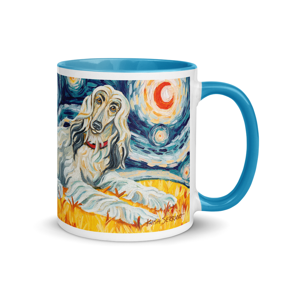 Afghan Hound Mug (blue & white)