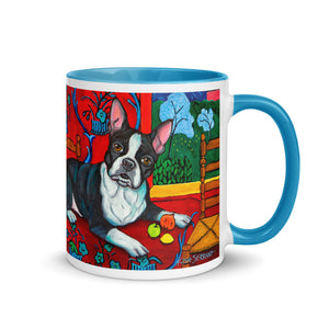 Boston Terrier Coffee Mug, Boston Terrier Gift, Boston Terrier Art Inspired by Matisse