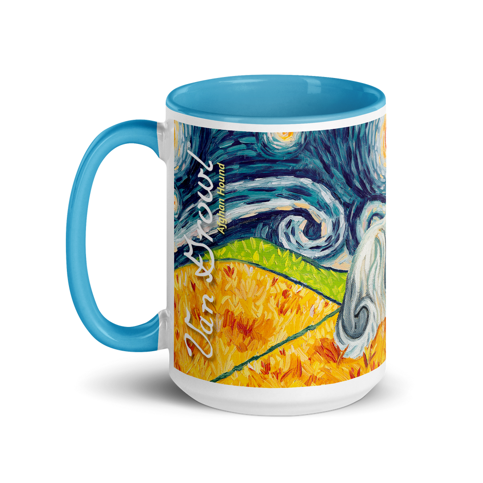 Afghan Hound Mug (blue & white)