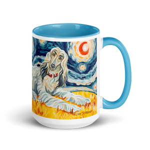 Afghan Hound Mug (blue & white)