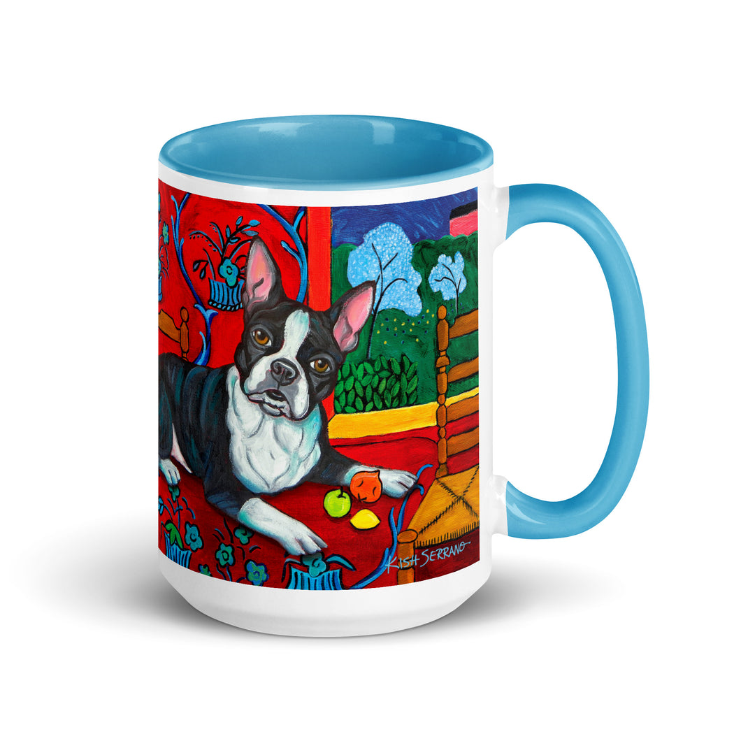 Boston Terrier Coffee Mug, Boston Terrier Gift, Boston Terrier Art Inspired by Matisse