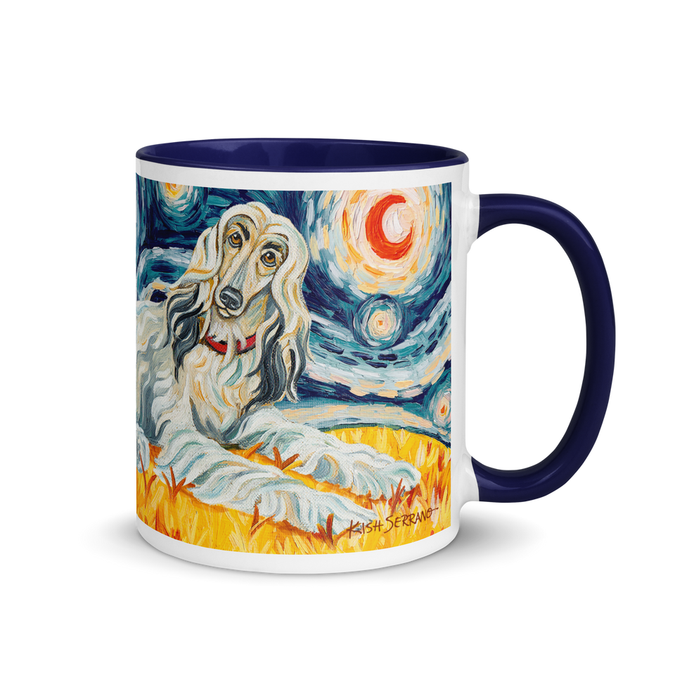 Afghan Hound Mug (blue & white)