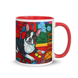 Boston Terrier Coffee Mug, Boston Terrier Gift, Boston Terrier Art Inspired by Matisse