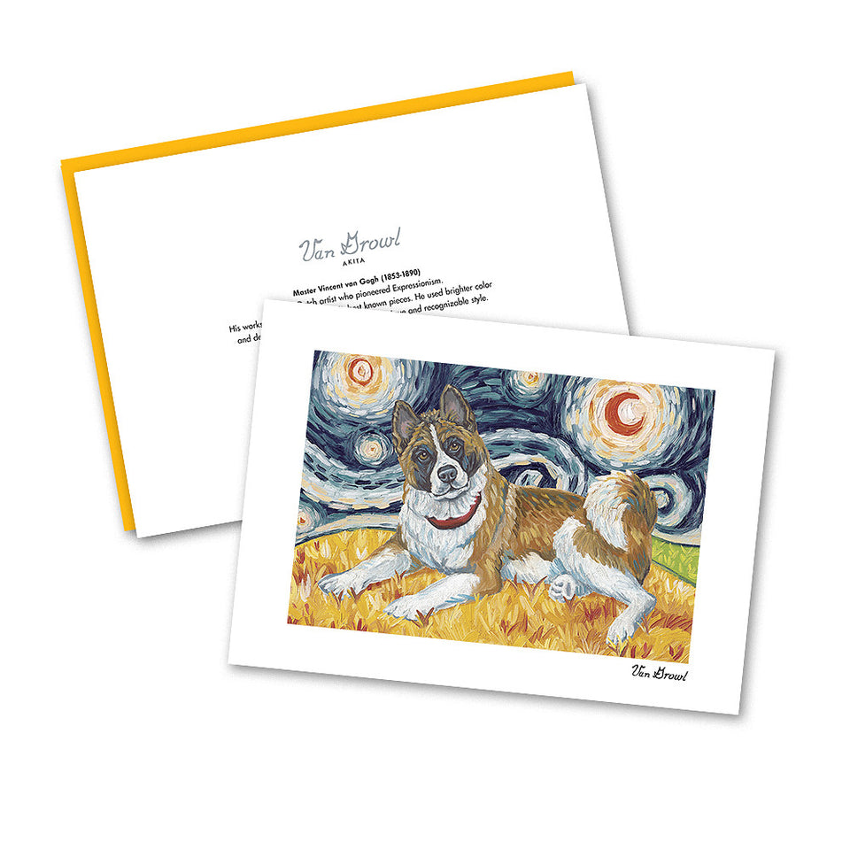 Akita Starry Night Notecard Set