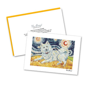 American Eskimo Starry Night Notecard Set