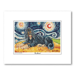 Afghan Black and Tan Starry Night Matted Print