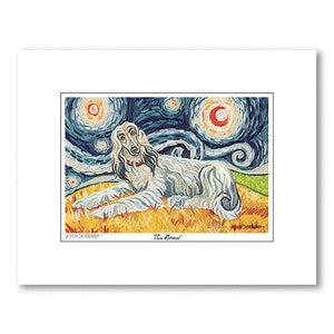 Afghan Cream Starry Night Matted Print