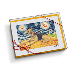 Airedale Starry Night Notecard Set