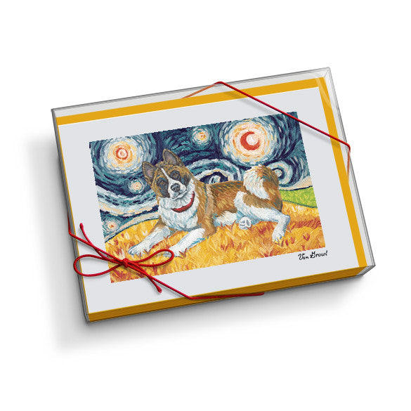 Akita Starry Night Notecard Set