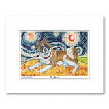 Akita Starry Night Matted Print