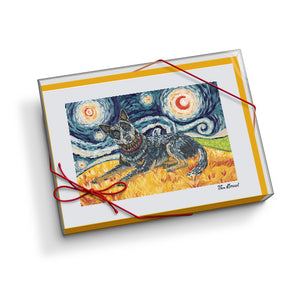 Australian Cattle Dog Starry Night Notecard Set