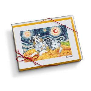 Australian Shepherd Starry Night Notecard Set