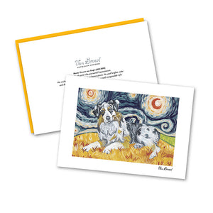 Australian Shepherd Starry Night Notecard Set