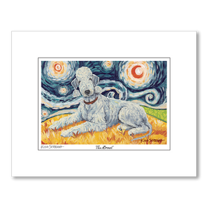 Bedlington Terrier Starry Night Matted Print