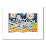 Bedlington Terrier Starry Night Matted Print