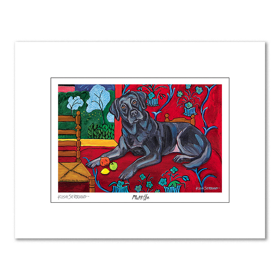 Labrador Black Muttisse Matted Print
