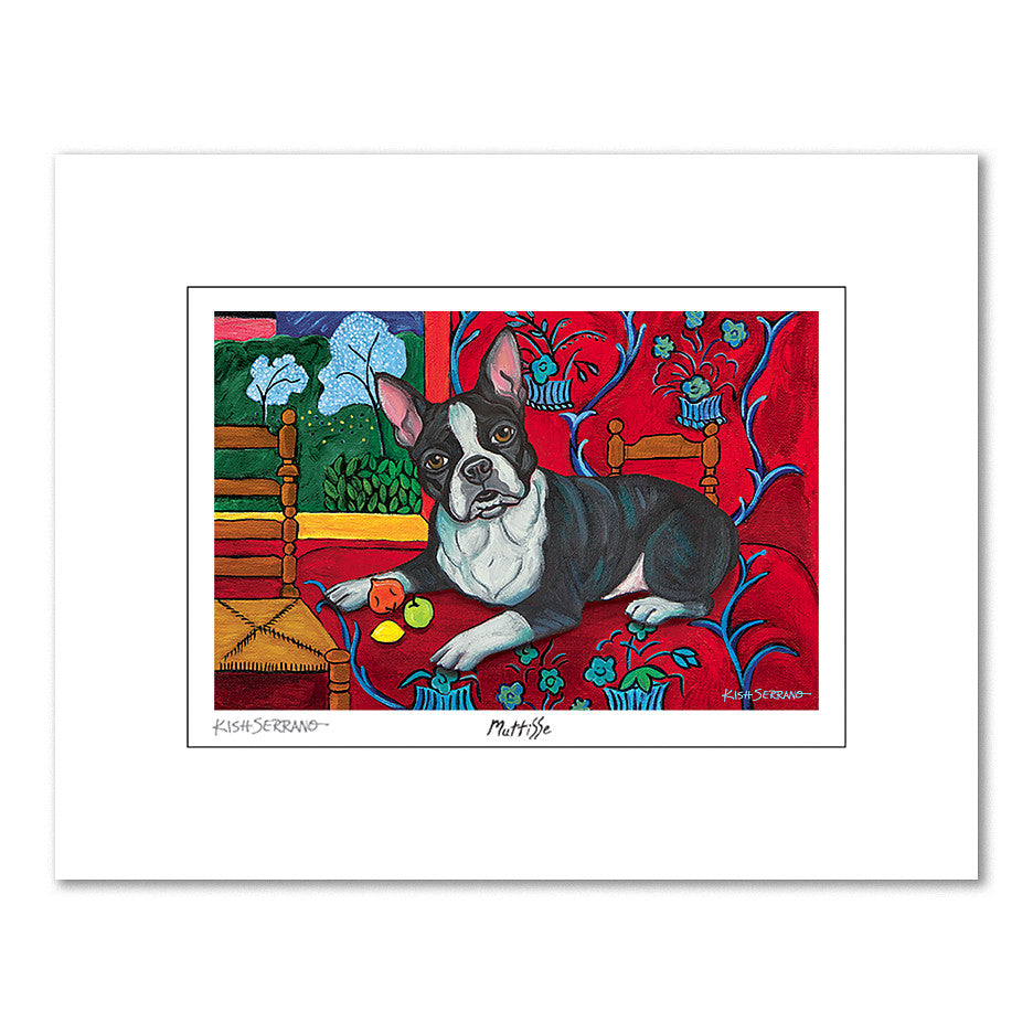 Boston Terrier Muttisse Matted Print