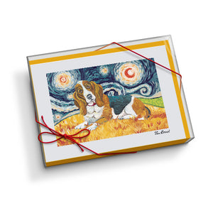 Basset Starry Night Notecard Set