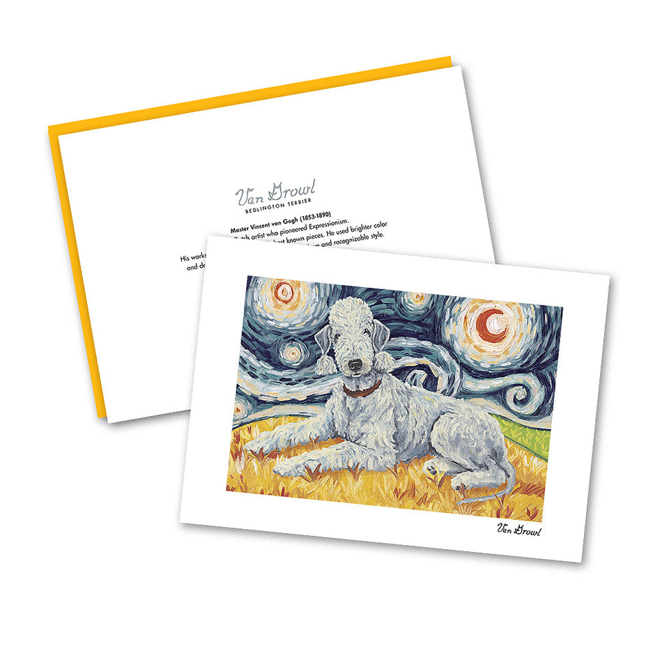 Bedlington Terrier Starry Night Terrier Notecard Set