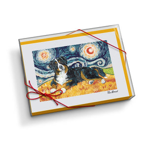 Bernese Mountain Dog Starry Night Notecard Set