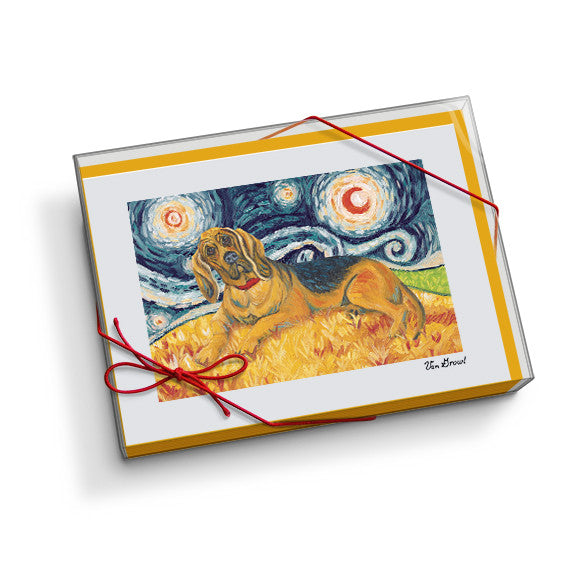 Bloodhound Starry Night Notecard Set