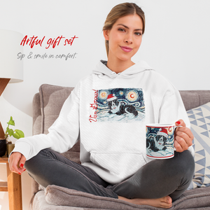 Border Collie Snowy Night Hoodie