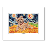 Cairn Terrier Light Starry Night Matted Print
