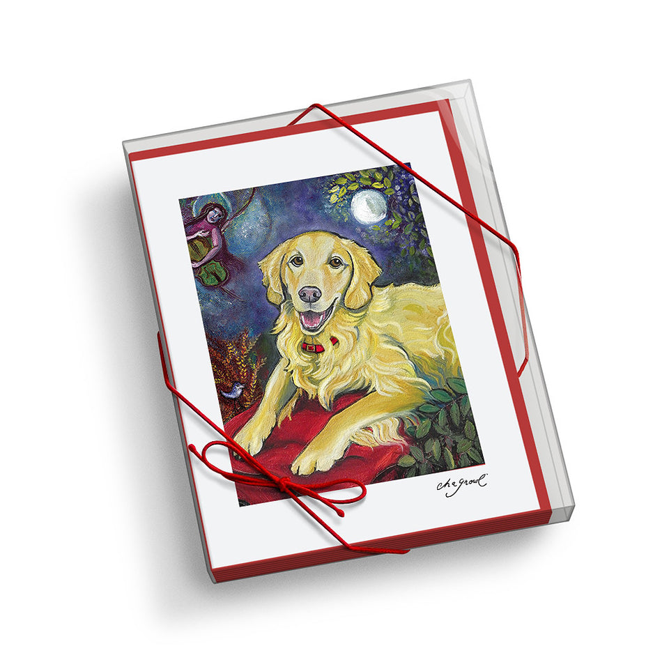 Golden Retriever Chagrowl Notecard Set