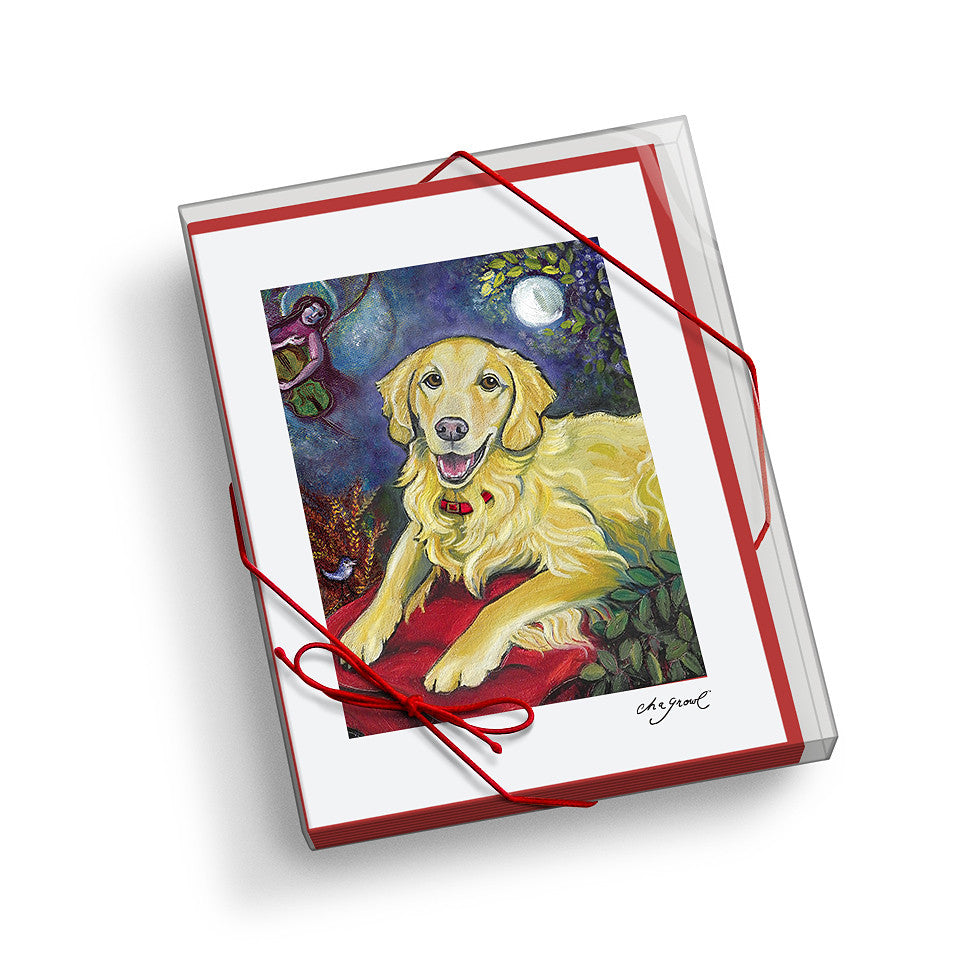 Golden Retriever Chagrowl Notecard Set