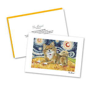 Chihuahua Longhair Starry Night Notecard Set