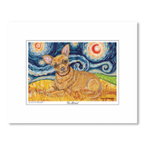 Chihuahua Starry Night Matted Print